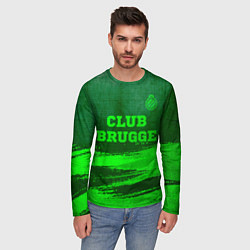 Лонгслив мужской Club Brugge - green gradient посередине, цвет: 3D-принт — фото 2