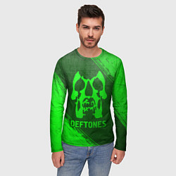 Лонгслив мужской Deftones - green gradient, цвет: 3D-принт — фото 2
