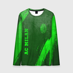 Мужской лонгслив AC Milan - green gradient вертикально