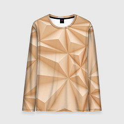 Лонгслив мужской Бежевые полигональные фигуры, цвет: 3D-принт