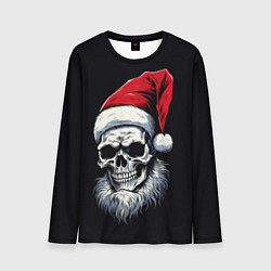 Лонгслив мужской Santa skull, цвет: 3D-принт