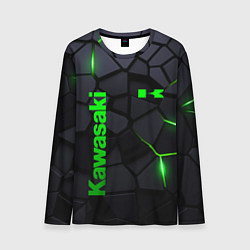 Лонгслив мужской Kawasaki - плиты с эффектом свечения, цвет: 3D-принт