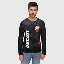 Лонгслив мужской Ducati - плиты с эффектом свечения, цвет: 3D-принт — фото 2