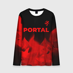 Лонгслив мужской Portal - red gradient посередине, цвет: 3D-принт