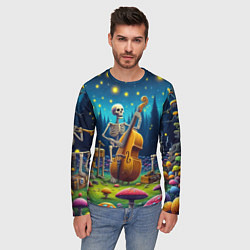 Лонгслив мужской Ансамбль черепов даёт концерт под луной, цвет: 3D-принт — фото 2