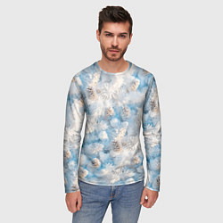 Лонгслив мужской Мороз и солнце - еловые шишки, цвет: 3D-принт — фото 2