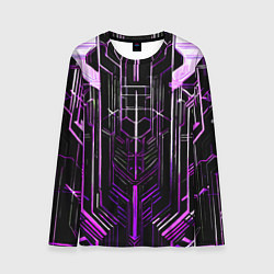 Лонгслив мужской Purple lines on a black background, цвет: 3D-принт