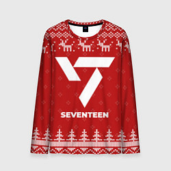 Лонгслив мужской Новогодний Seventeen с оленями, цвет: 3D-принт