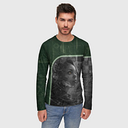 Лонгслив мужской Боевая девушука-киборг, цвет: 3D-принт — фото 2
