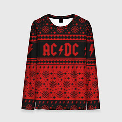 Лонгслив мужской ACDC christmas sweater, цвет: 3D-принт