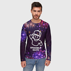 Лонгслив мужской Праздничный Stumble Guys, цвет: 3D-принт — фото 2