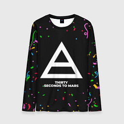 Лонгслив мужской Thirty Seconds to Mars конфети, цвет: 3D-принт