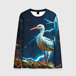 Мужской лонгслив Аист и гроза