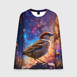Мужской лонгслив Воробей в космосе