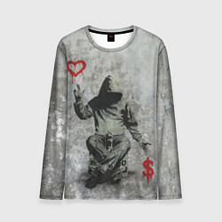 Лонгслив мужской Banksy - heart money, цвет: 3D-принт