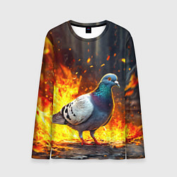 Мужской лонгслив Голубь в огне