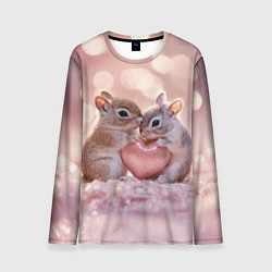 Мужской лонгслив Влюбленные белочки с сердечком