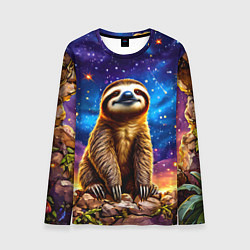 Мужской лонгслив Ленивец и звездное небо