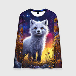 Мужской лонгслив Песец в звездную ночь