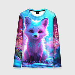 Мужской лонгслив Песец в неоновом свете