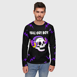 Лонгслив мужской Fall Out Boy неоновый череп, цвет: 3D-принт — фото 2