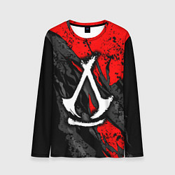 Мужской лонгслив Assassins creed: shadows - белый логотип