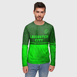 Лонгслив мужской Leicester City - green gradient посередине, цвет: 3D-принт — фото 2