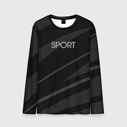Мужской лонгслив Sport чёрный с серым абстрактный