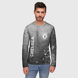 Лонгслив мужской Chelsea - grey gradient вертикально, цвет: 3D-принт — фото 2