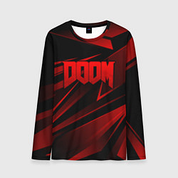 Мужской лонгслив Doom - красная абстракция
