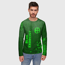 Лонгслив мужской Blue Exorcist - green gradient вертикально, цвет: 3D-принт — фото 2