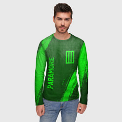 Лонгслив мужской Paramore - green gradient вертикально, цвет: 3D-принт — фото 2