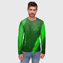 Лонгслив мужской Chevrolet - green gradient вертикально, цвет: 3D-принт — фото 2