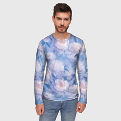 Лонгслив мужской Цветы в туманности, цвет: 3D-принт — фото 2