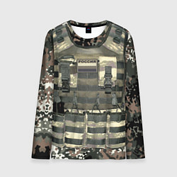 Лонгслив мужской Бронежилет армейский - камуфляж, цвет: 3D-принт