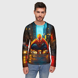 Лонгслив мужской Человек паук на старте, цвет: 3D-принт — фото 2