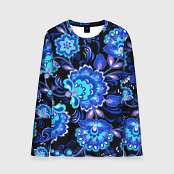 Лонгслив мужской Хохлома негатив, цвет: 3D-принт