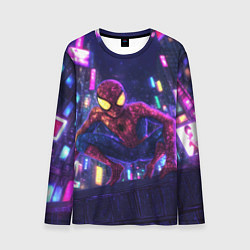 Лонгслив мужской Человек паук с желтыми глазами, цвет: 3D-принт