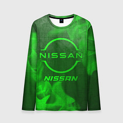 Лонгслив мужской Nissan - green gradient, цвет: 3D-принт