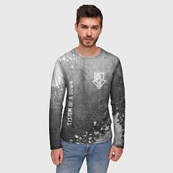 Лонгслив мужской System of a Down - grey gradient вертикально, цвет: 3D-принт — фото 2