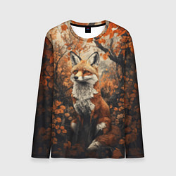 Лонгслив мужской Лис в лесной чаще, цвет: 3D-принт