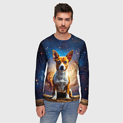 Лонгслив мужской Басенджи в космосе, цвет: 3D-принт — фото 2