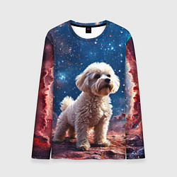 Мужской лонгслив Бишон в космосе