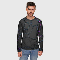Лонгслив мужской Плита хай-тек текстура, цвет: 3D-принт — фото 2