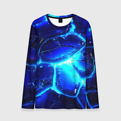 Лонгслив мужской Синие плиты лед, цвет: 3D-принт