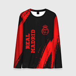 Лонгслив мужской Real Madrid - red gradient вертикально, цвет: 3D-принт