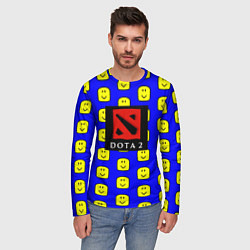 Лонгслив мужской Dota smile pattern, цвет: 3D-принт — фото 2