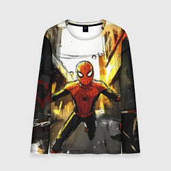 Лонгслив мужской Бегущий человек - паук, цвет: 3D-принт