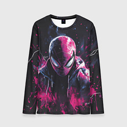 Мужской лонгслив Человек-паук и розовая краска