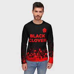 Лонгслив мужской Black Clover - red gradient посередине, цвет: 3D-принт — фото 2
